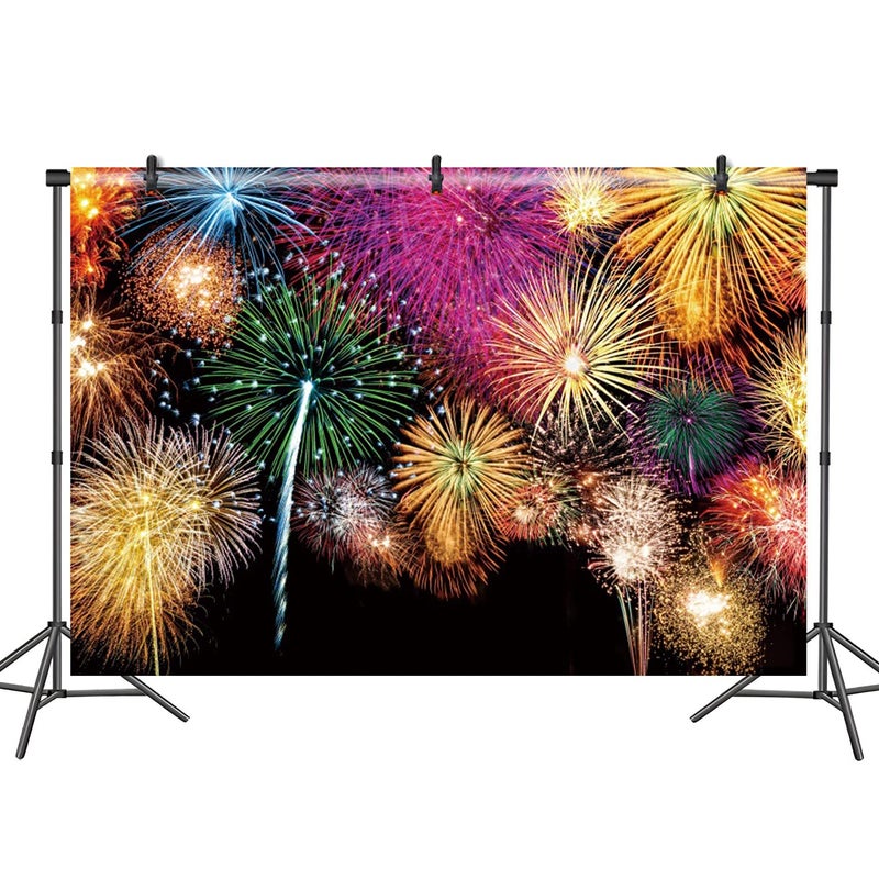 DASHAN 7x5ft Happy New Year Backdrop Sparklers Fireworks Year 2026 Party Decorations Photography Backdrop Grad Graduation Christmas New Year Festival Holiday Celebration Family Backdrop Photo Prop - Image 1